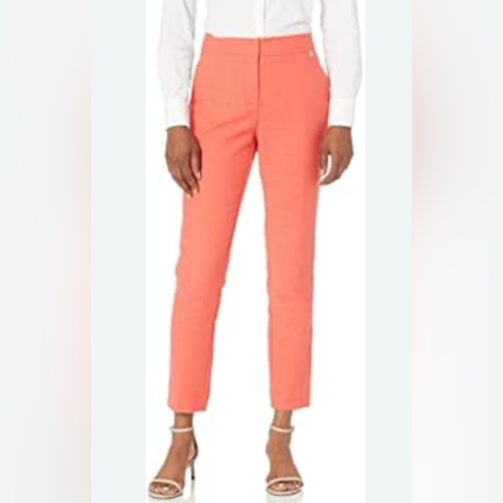 Eloquii Women's Coral Cropped Cotton Blend Pants. Size-16R